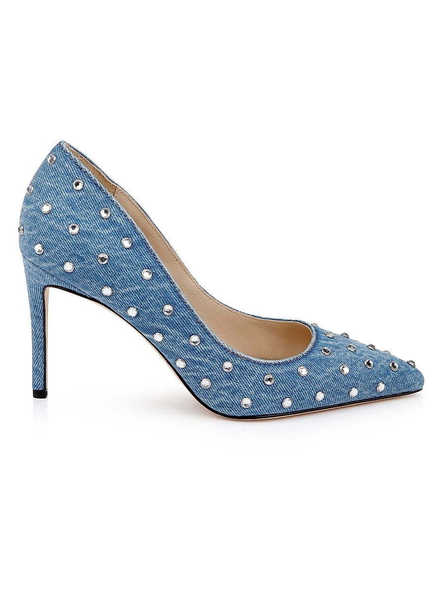 Lydie 90MM Embellished Denim Pumps
