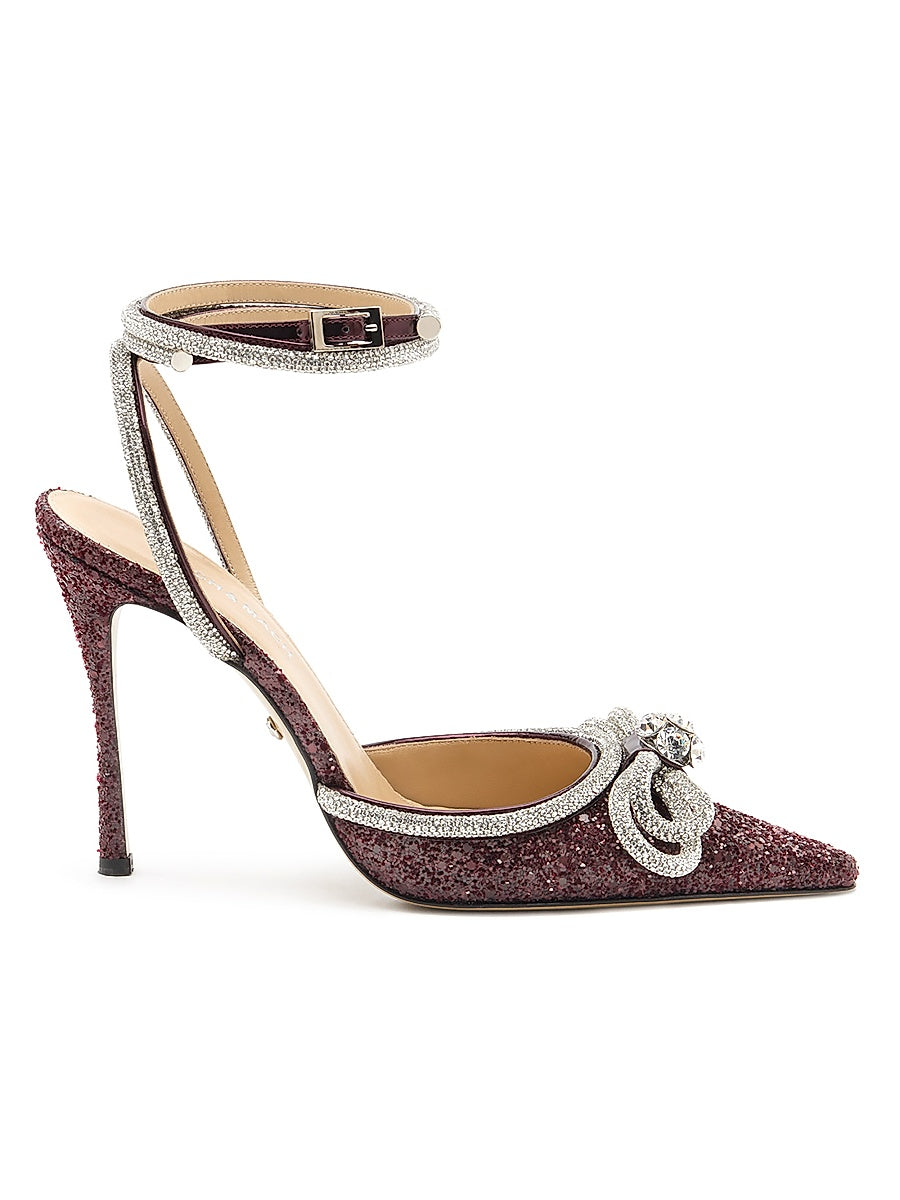 95MM Embellished Glitter Satin Pumps