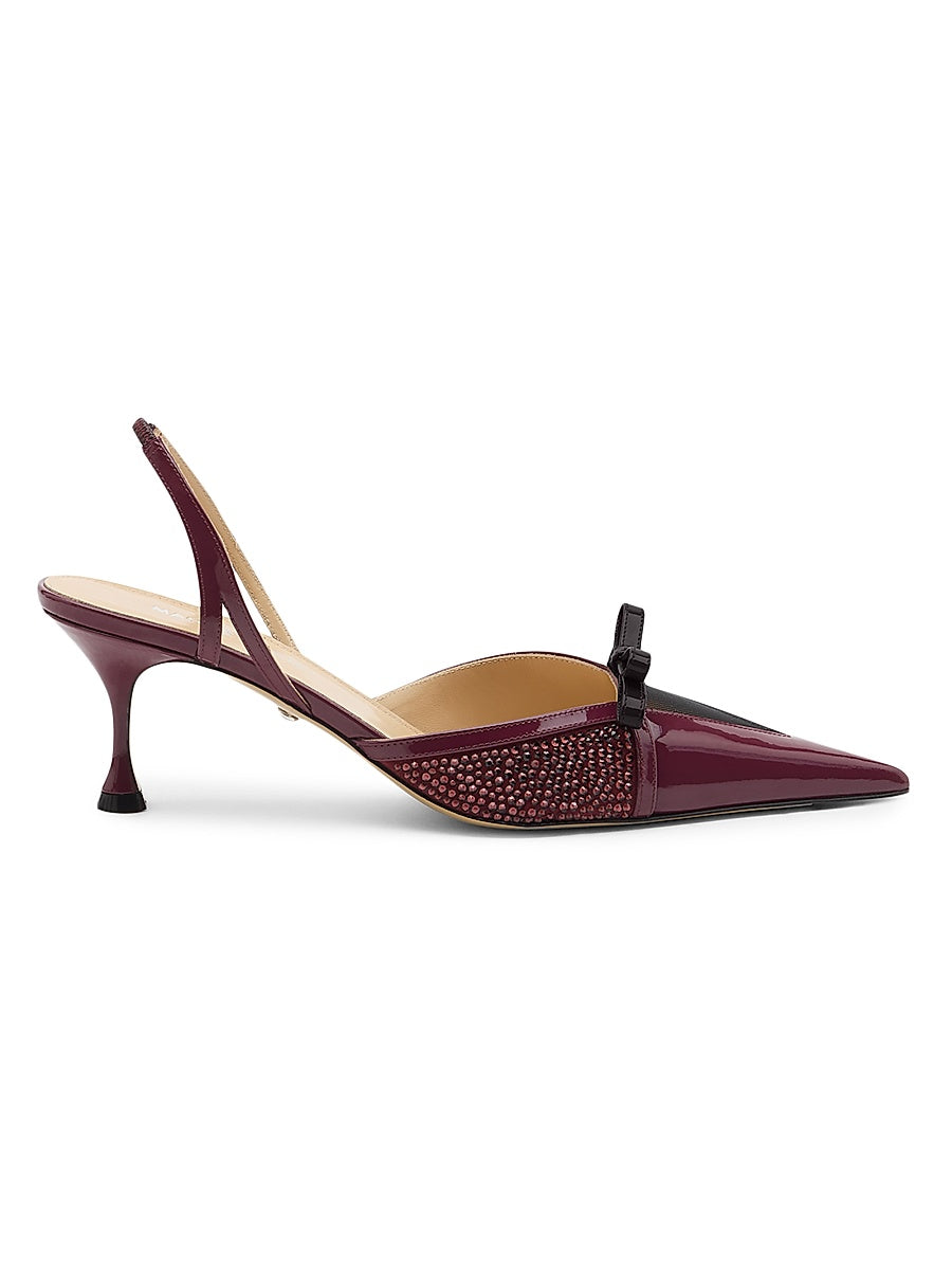 Triangle 65MM Patent Leather Slingback Pumps