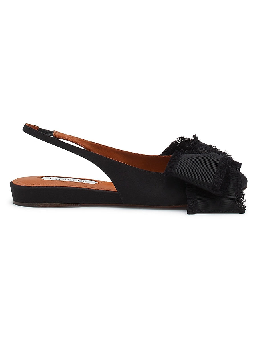 Slingback Ballerina Flats in Satin