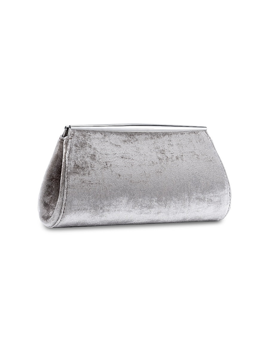 Suzannah Clutch in Crushed Velvet with Silver Hardware