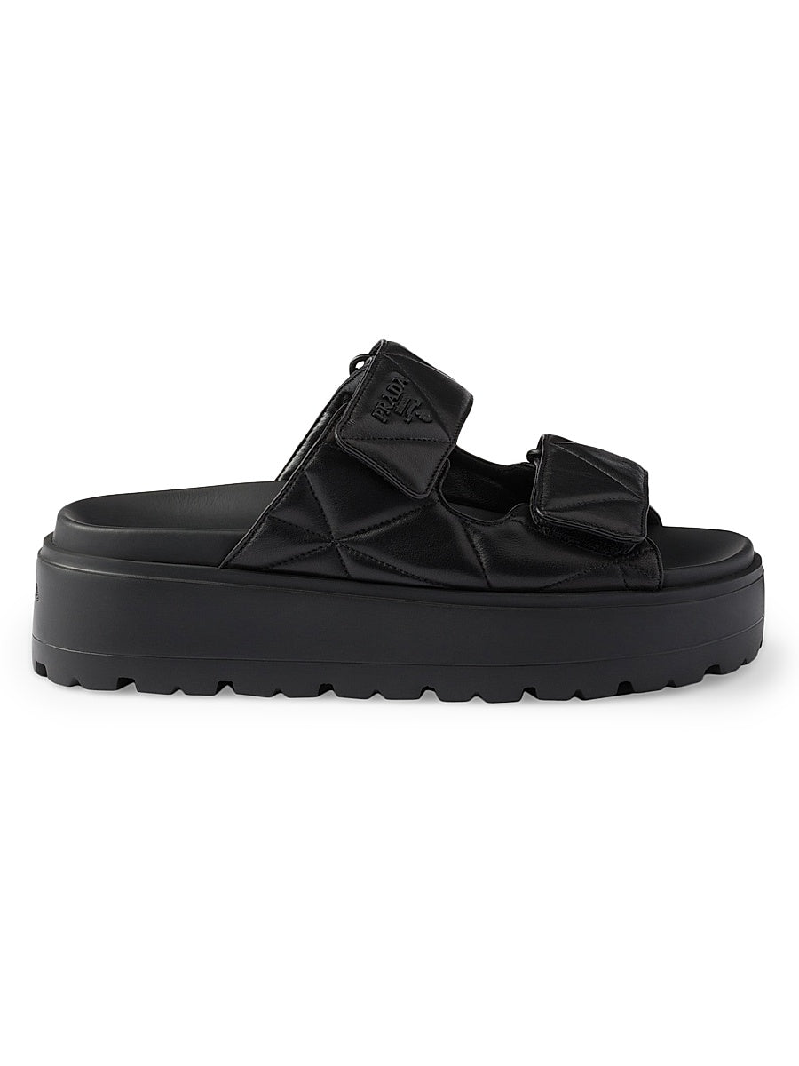 Padded Nappa Leather Slides