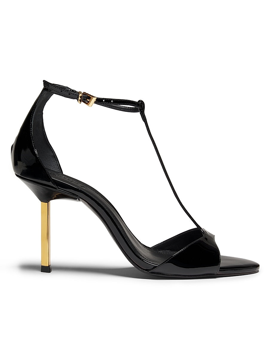 Allure T 90MM Patent Leather T-Strap Sandals