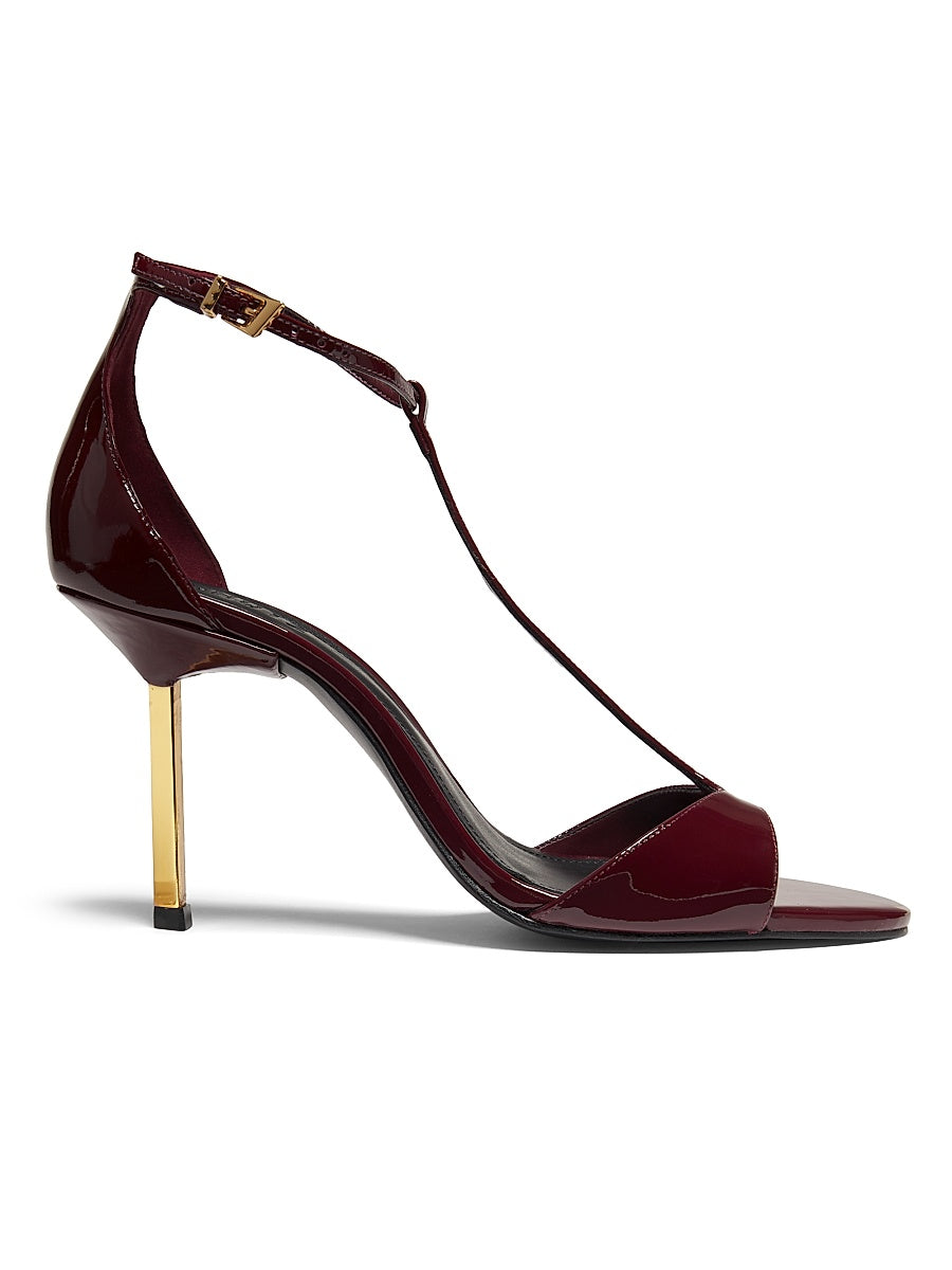 Allure T 90MM Patent Leather T-Strap Sandals