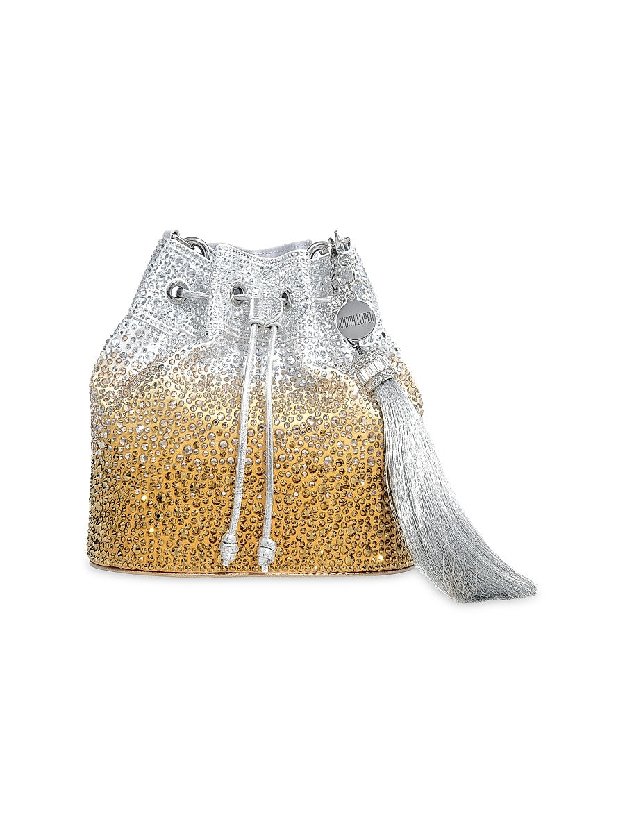 Piper Crystal-Embellished Tassel Bucket Bag