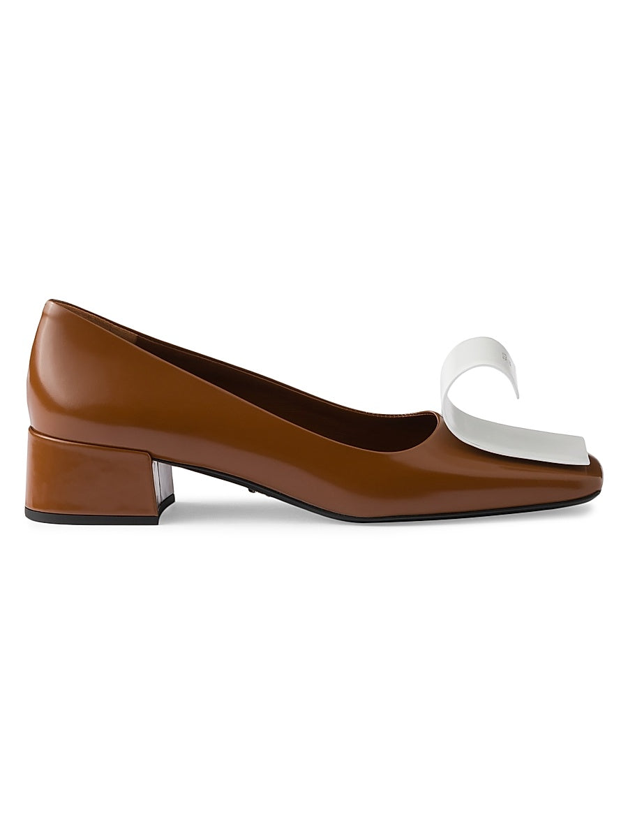 Two-Tone 35MM Brushed Leather Pumps