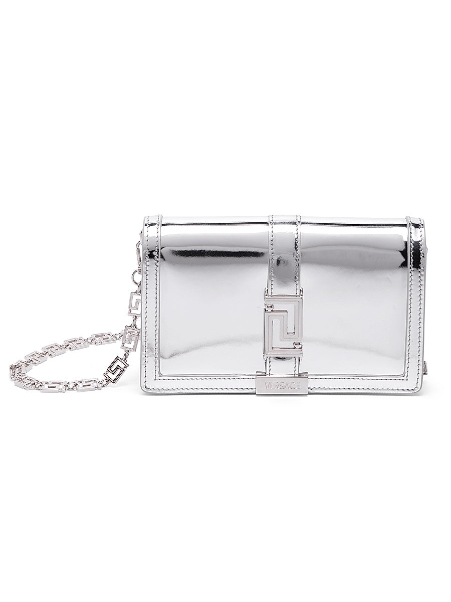 Metallic Leather Wallet On Chain