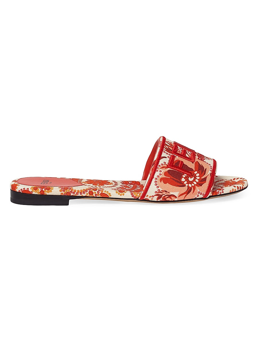 Sunshine Logo Brocade Flat Slides