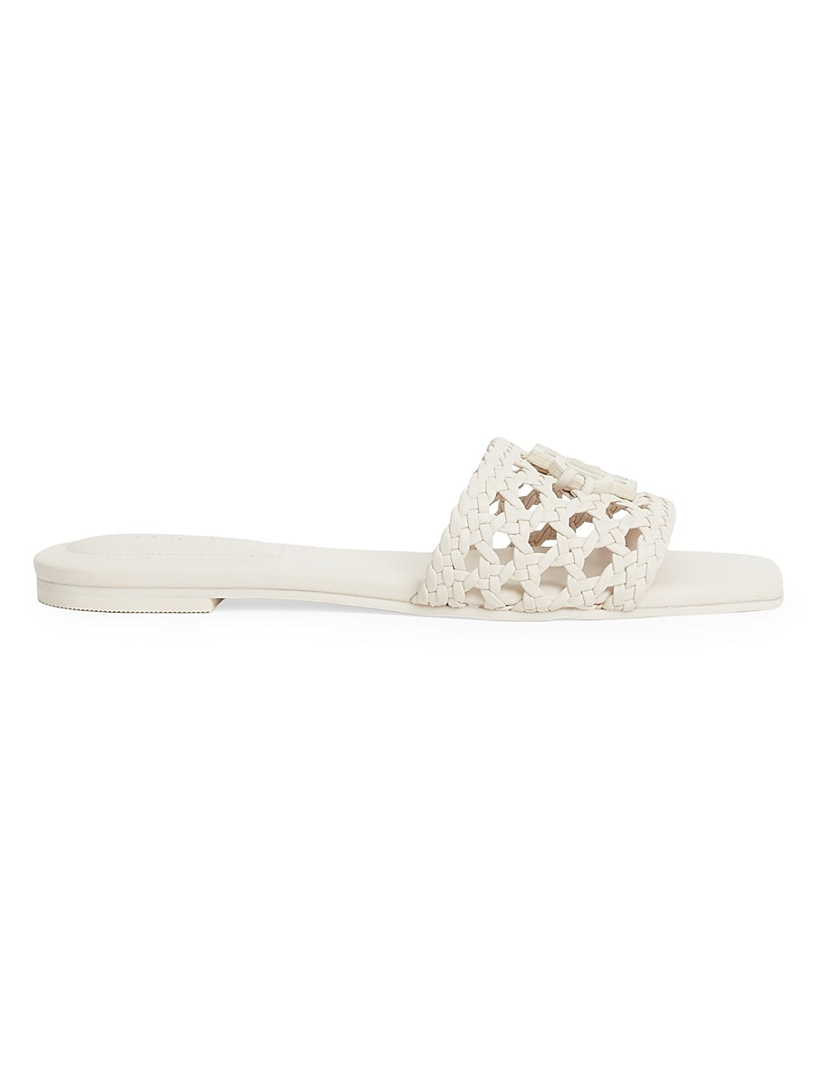 Dion Woven Leather Flat Sandals