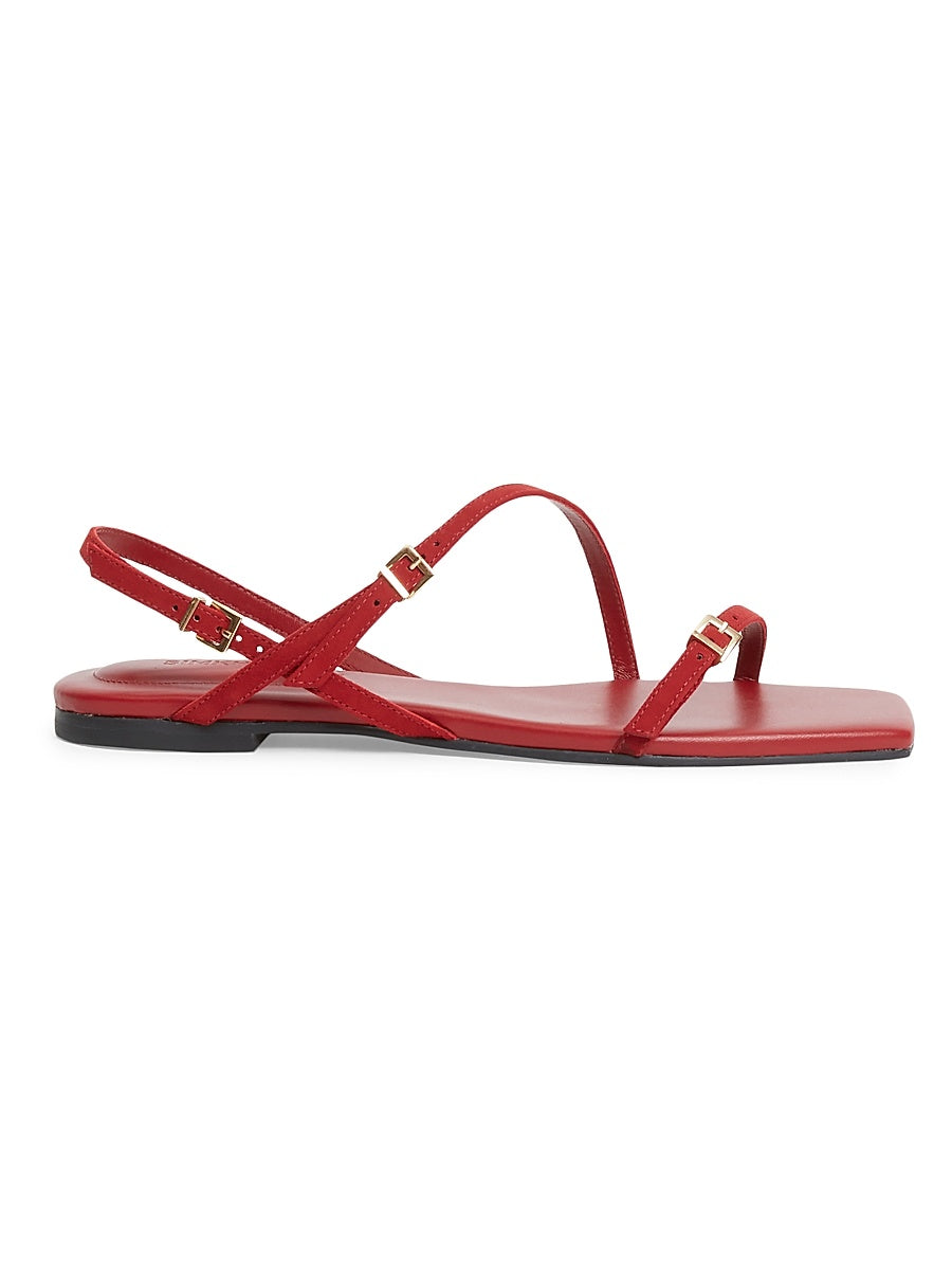 Carey Strappy Suede Flat Sandals