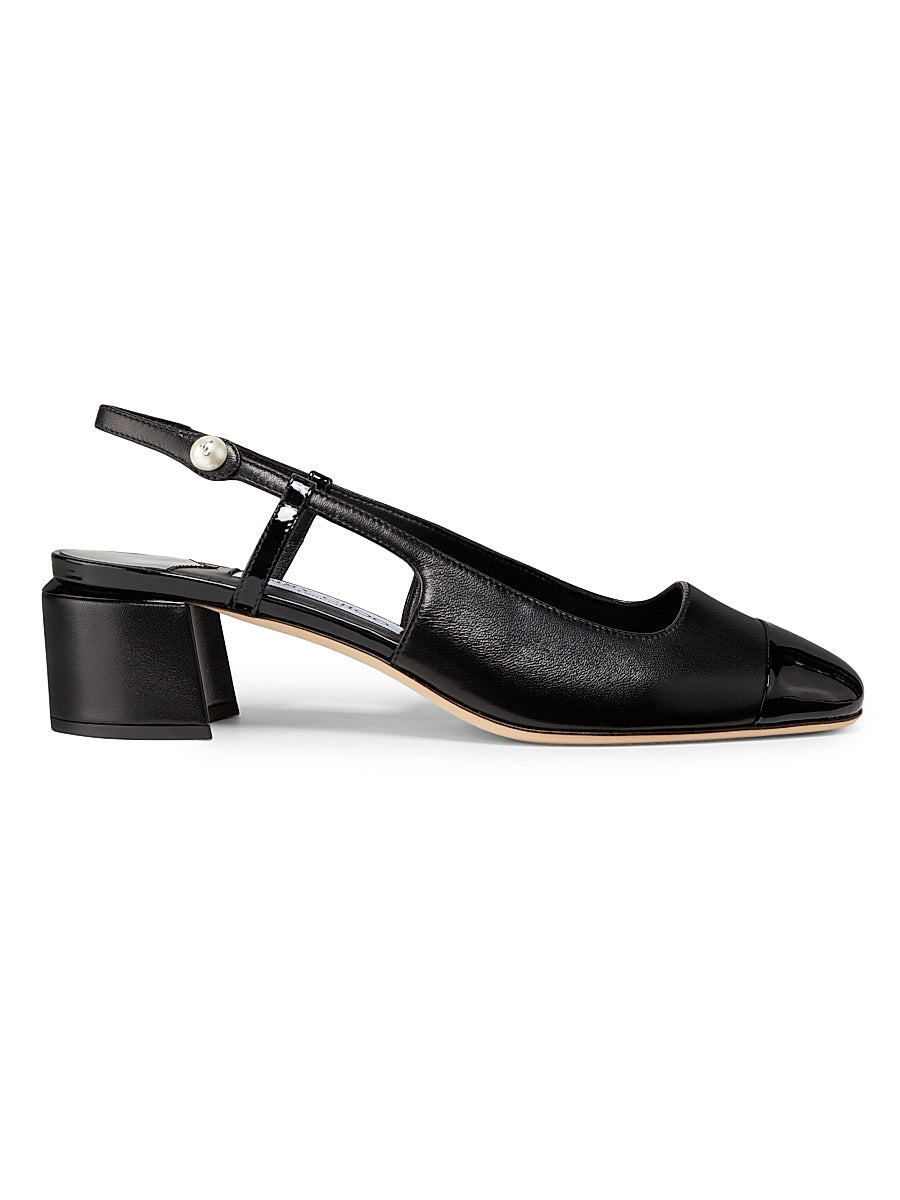 Elisa 45MM Leather Slingback Pumps