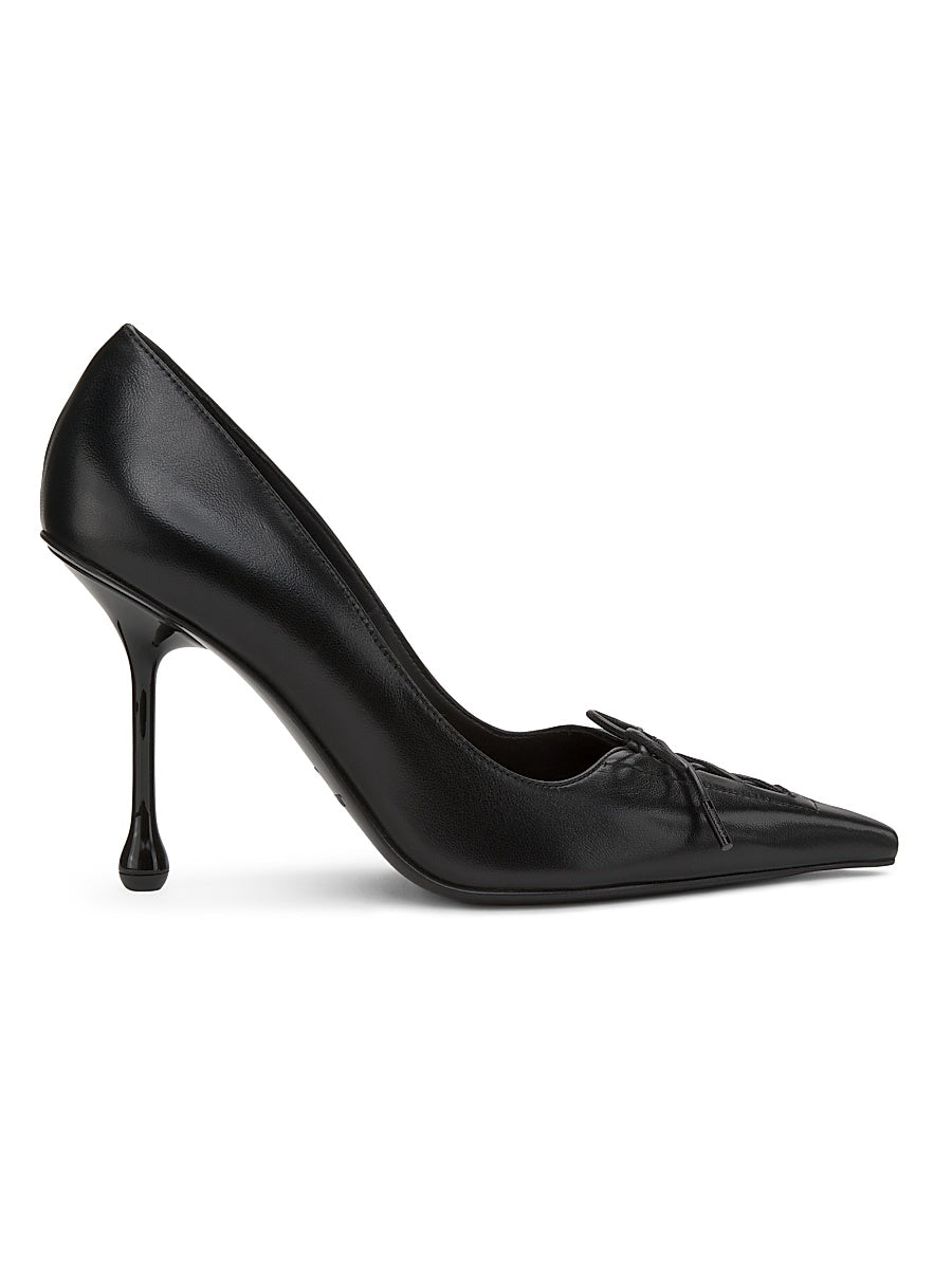 Scarlett 95MM Bow Leather Pumps