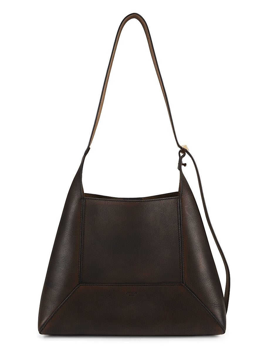 Diamond Brushed Leather Hobo Bag