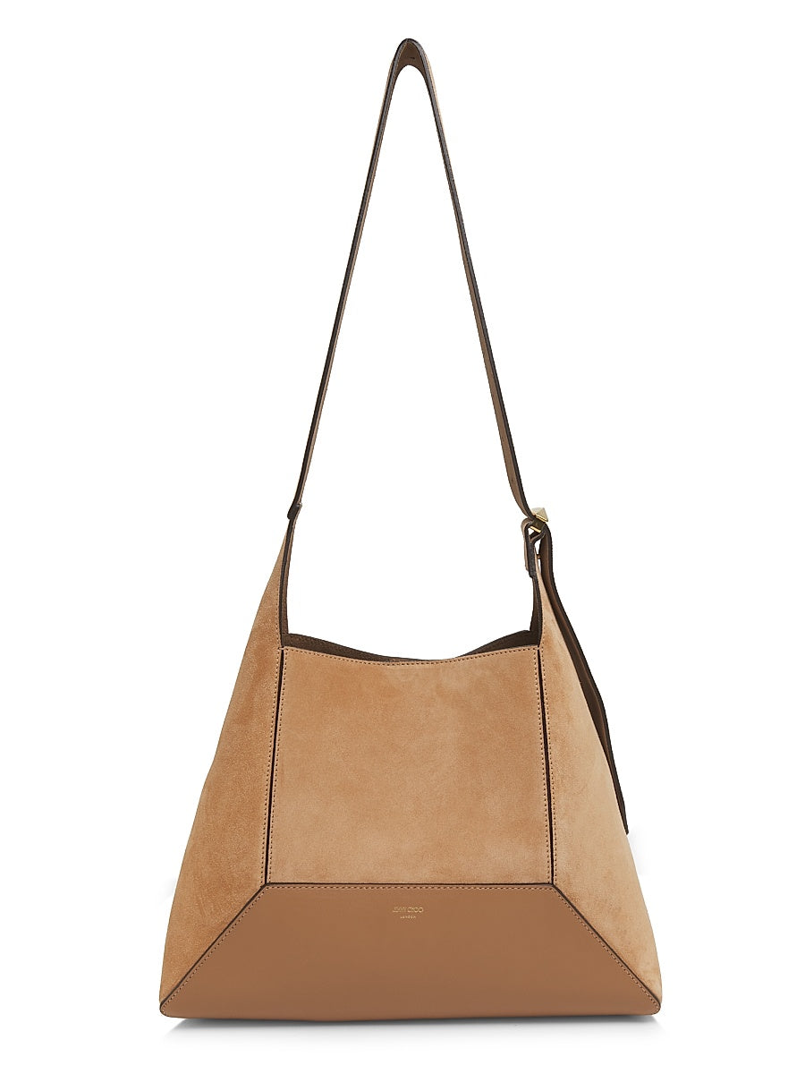 Diamond Medium Suede Hobo Bag