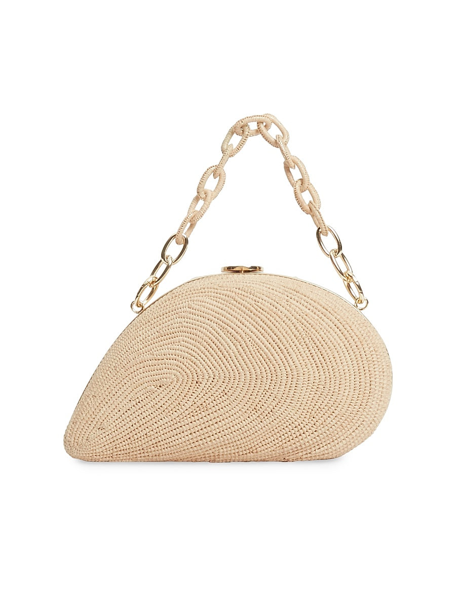 Bridget Raffia Shell Convertible Clutch
