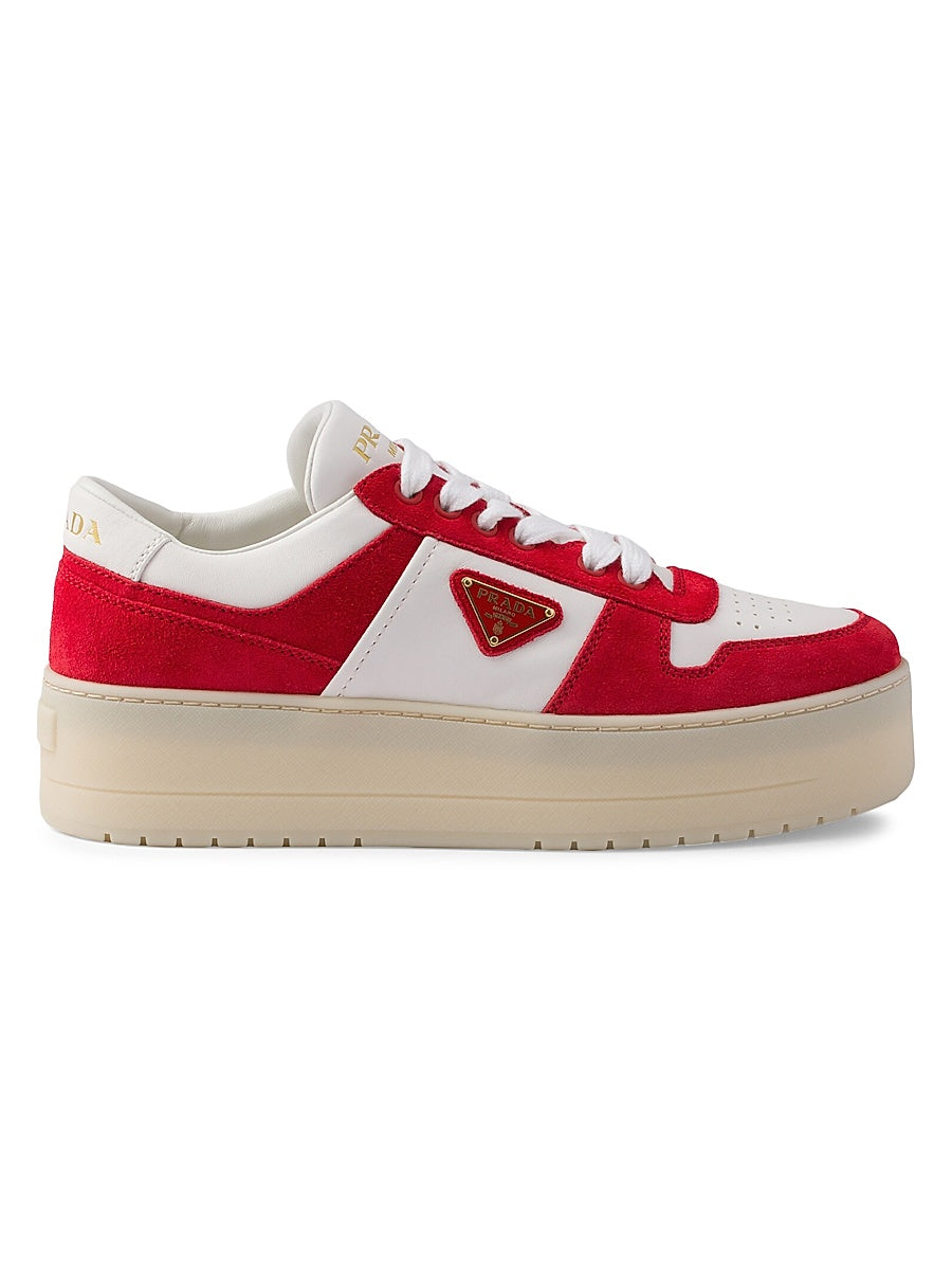 Downtown Bold Nappa Leather and Suede Sneakers