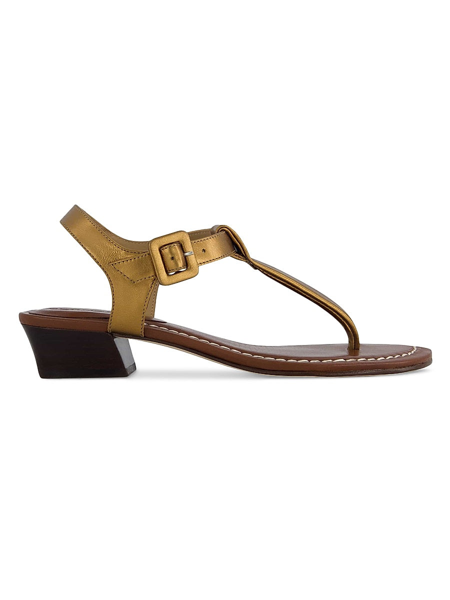 Goya Demi-Heel T-Strap Sandals