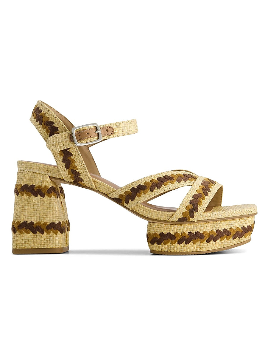 Liana Embroidered Platform Sandals