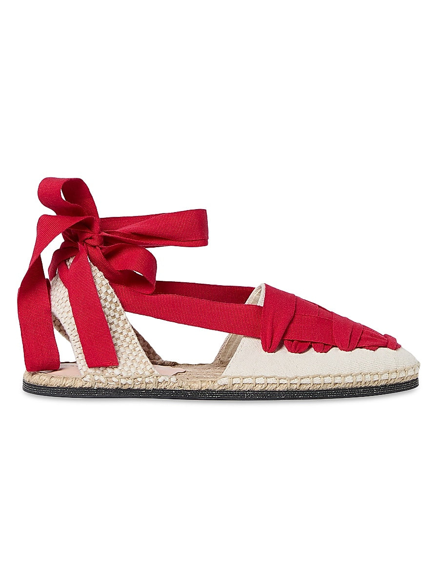 Wilson Flat Ankle-Wrap Espadrilles