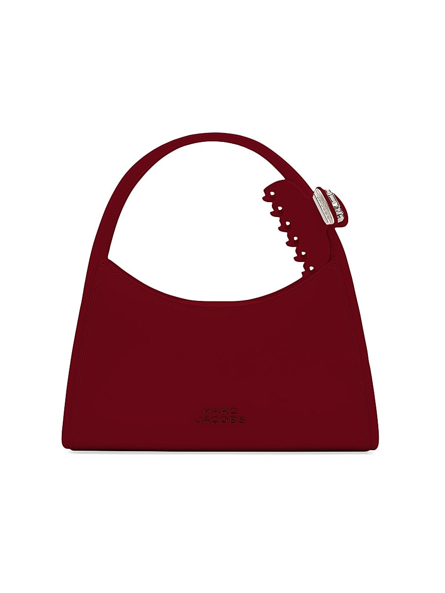 The Glam Claw Clip Leather Top Handle Bag