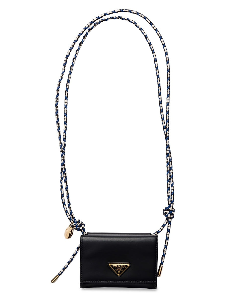 Card Holder with Leather Shoulder Strap