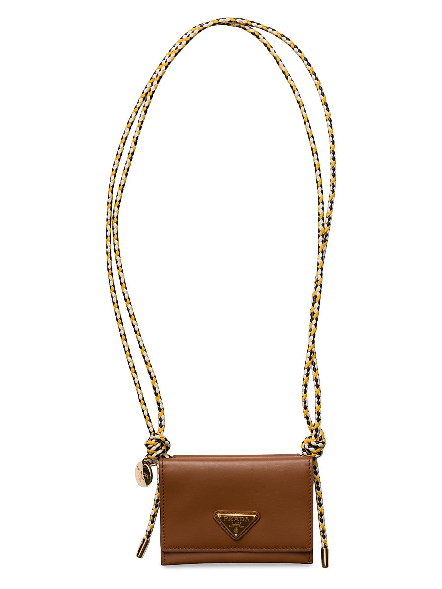 Card Holder with Leather Shoulder Strap