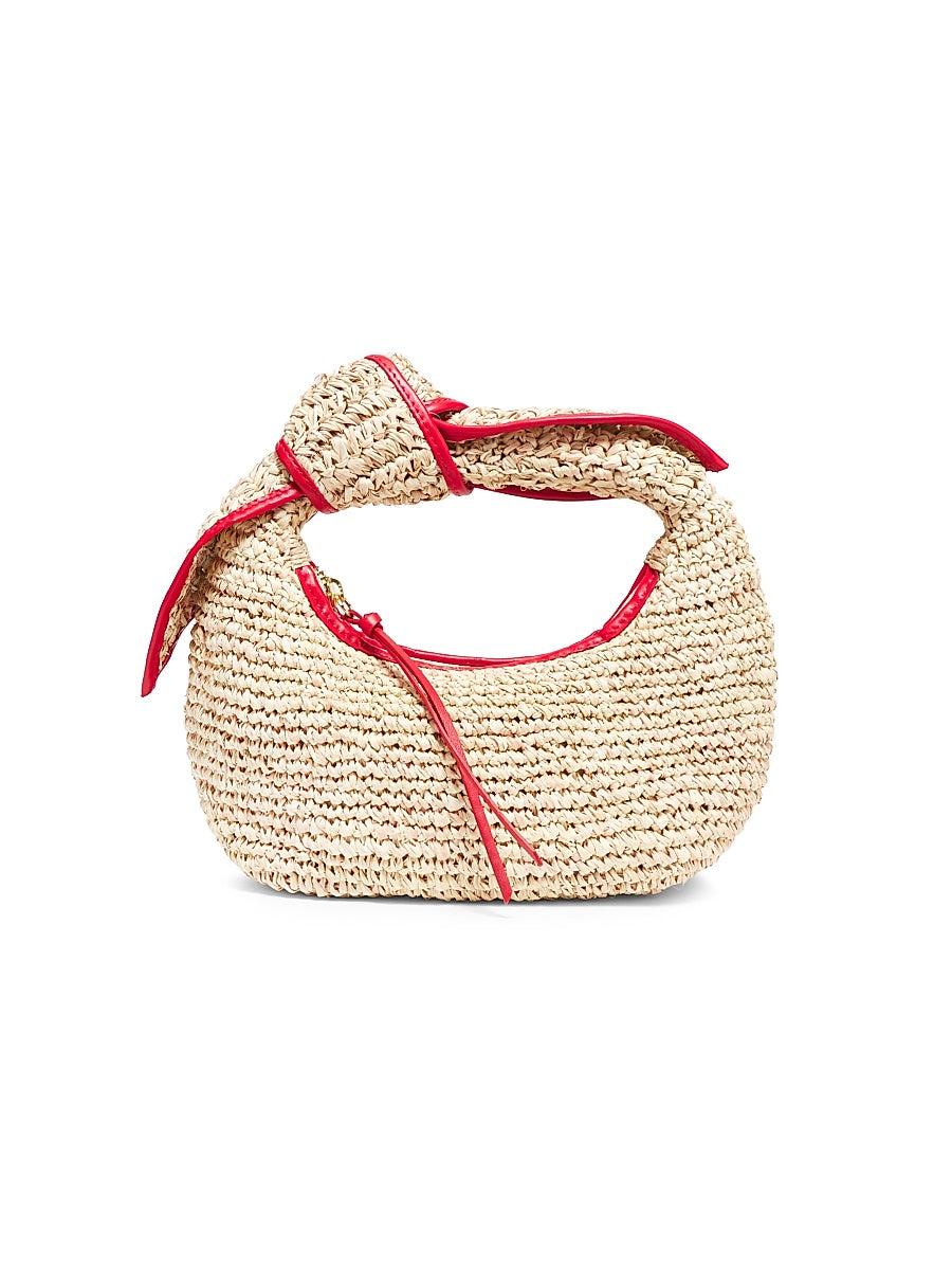 The Josie Knot Raffia Top Handle Bag