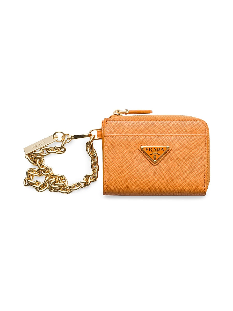 Small Saffiano Leather Zipper Wallet