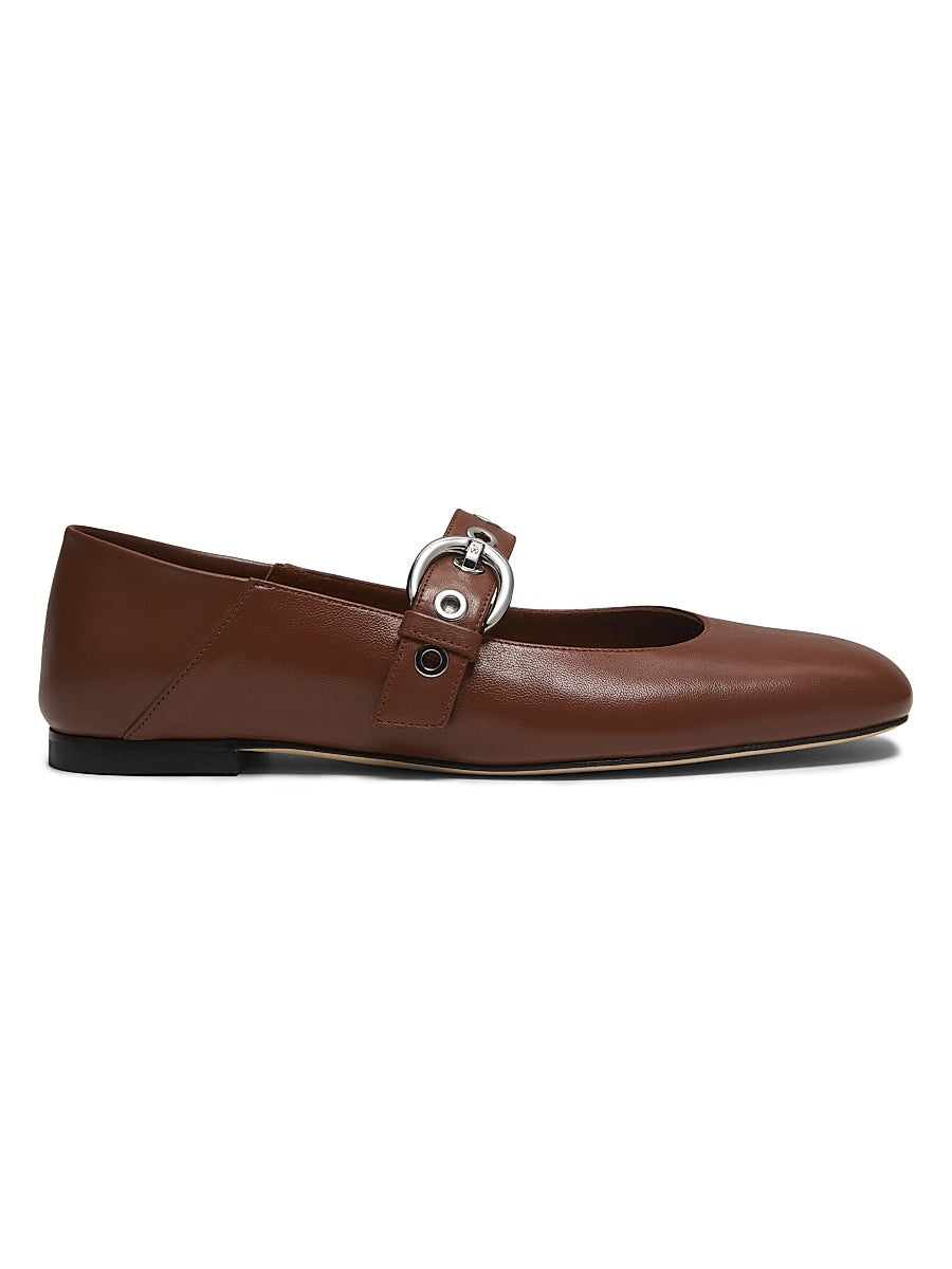 Supermoto Leather Mary Jane Flats