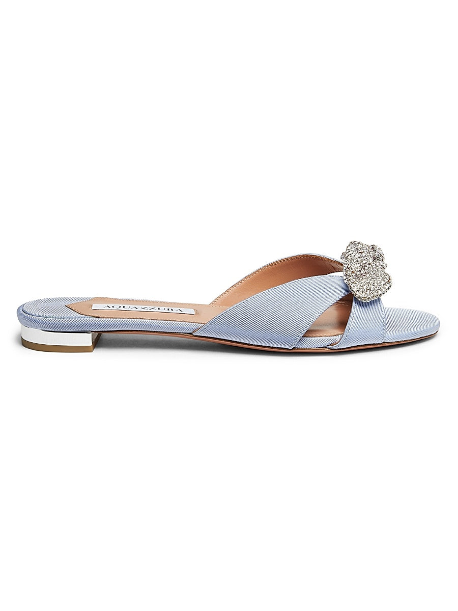 Very Bow Tie Crystal Slide Sandals