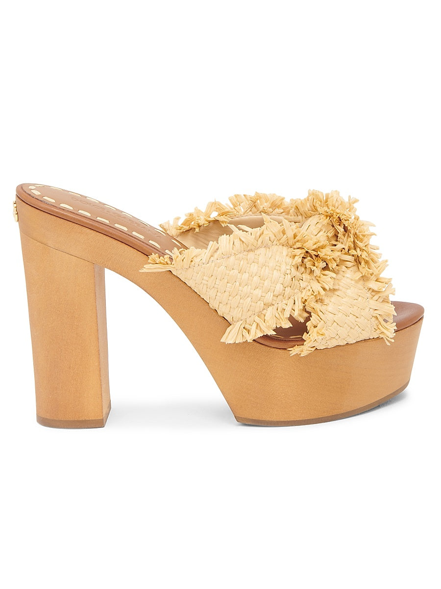 Knotted Raffia Platform Sandals