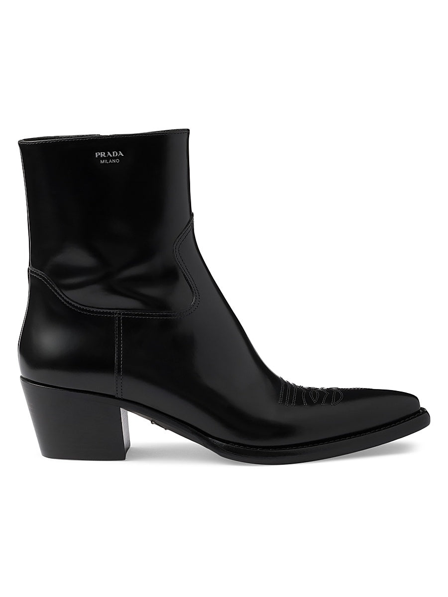 Brushed Leather Booties