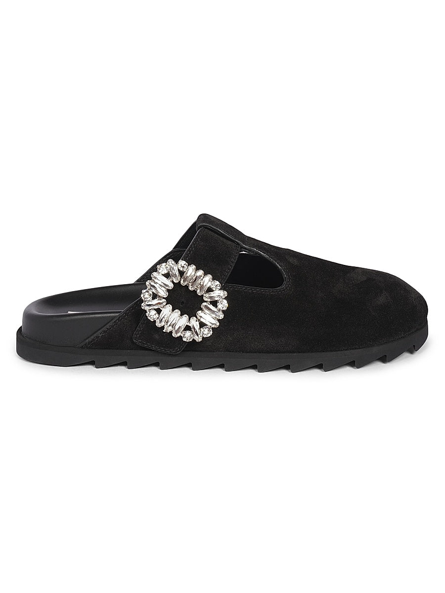 Slidy Viv Embellished Suede Mules