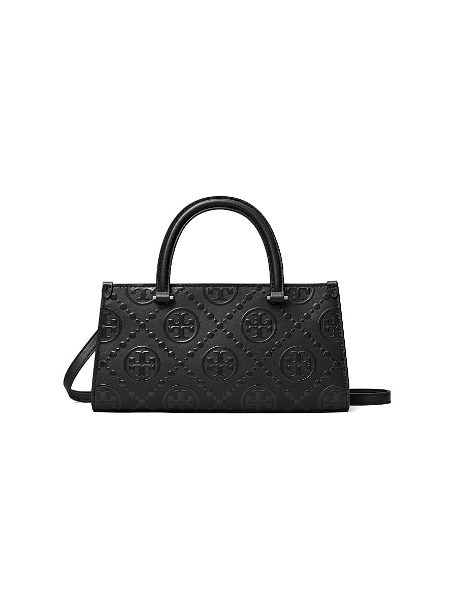 Small T Monogram Embossed Leather Top Handle Bag