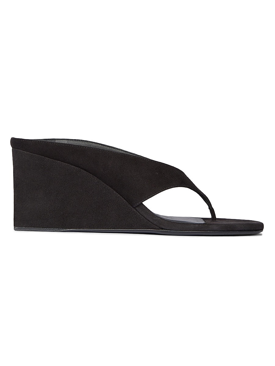 75MM Slip-On Suede Wedge Sandals