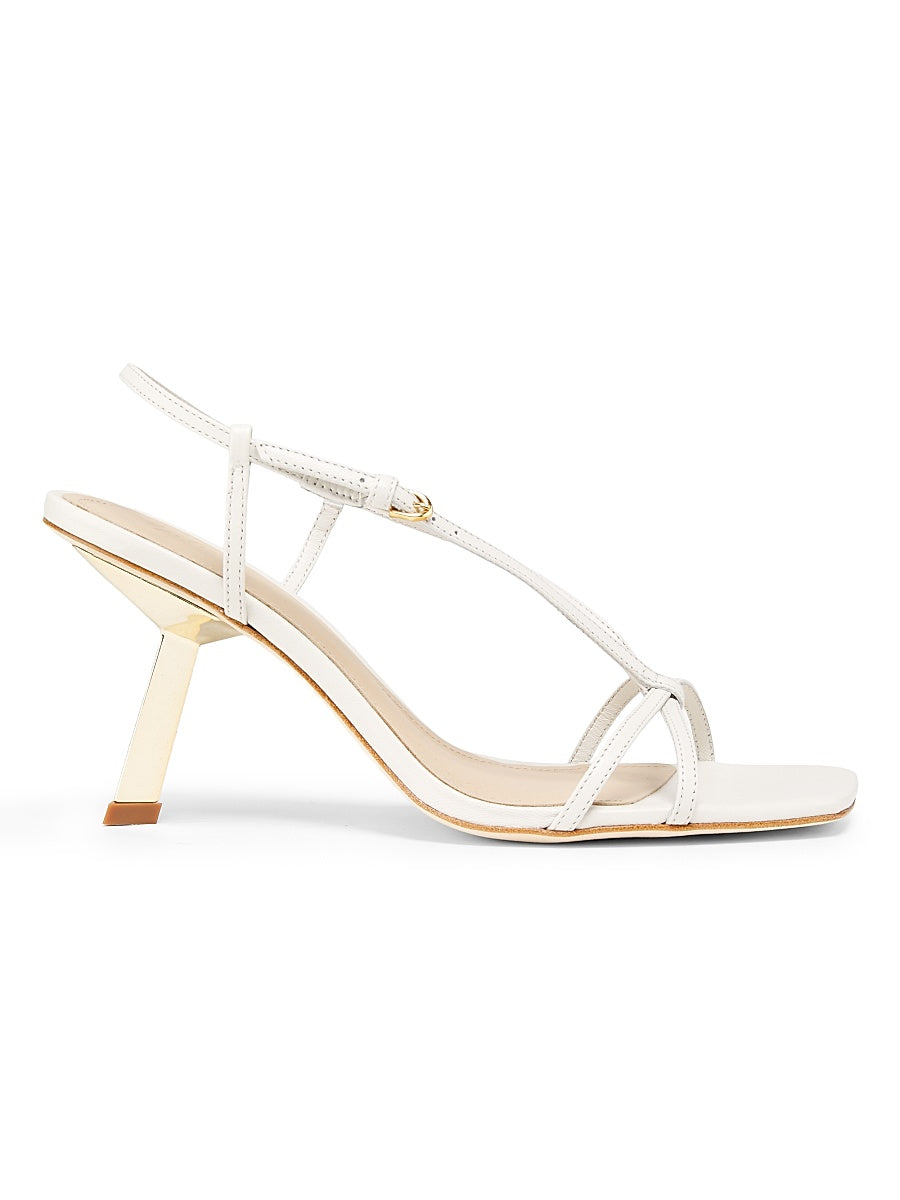 75MM Leather T-Strap Sandals