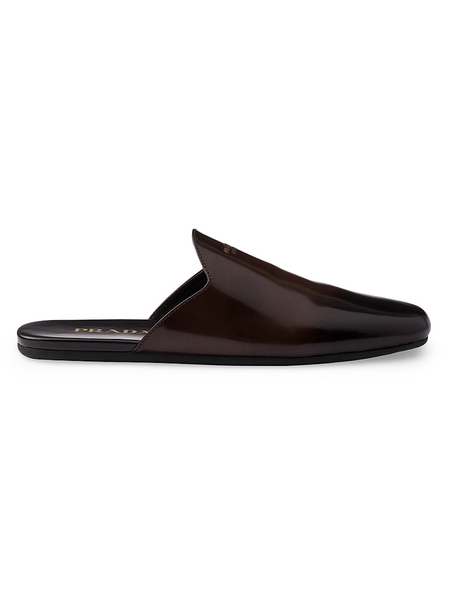 Brushed Leather Mules