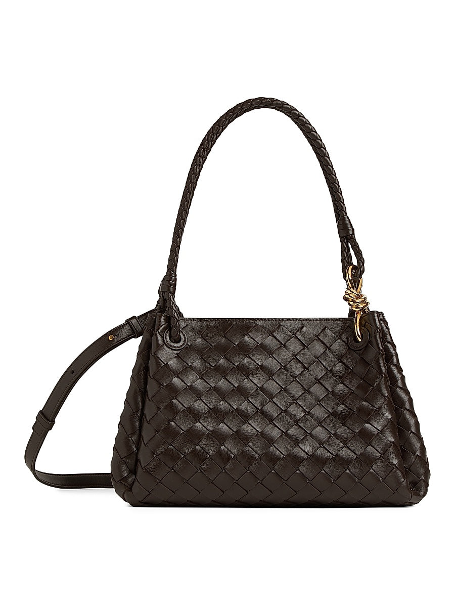 Medium Parachute Intrecciato Leather Shoulder Bag