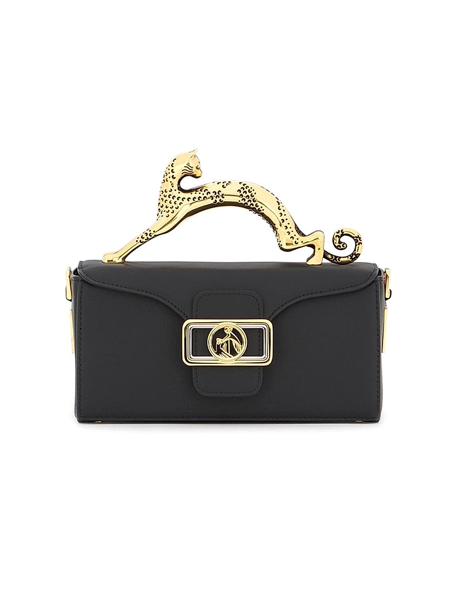 Nano Pencil Cat Leather Top Handle Bag