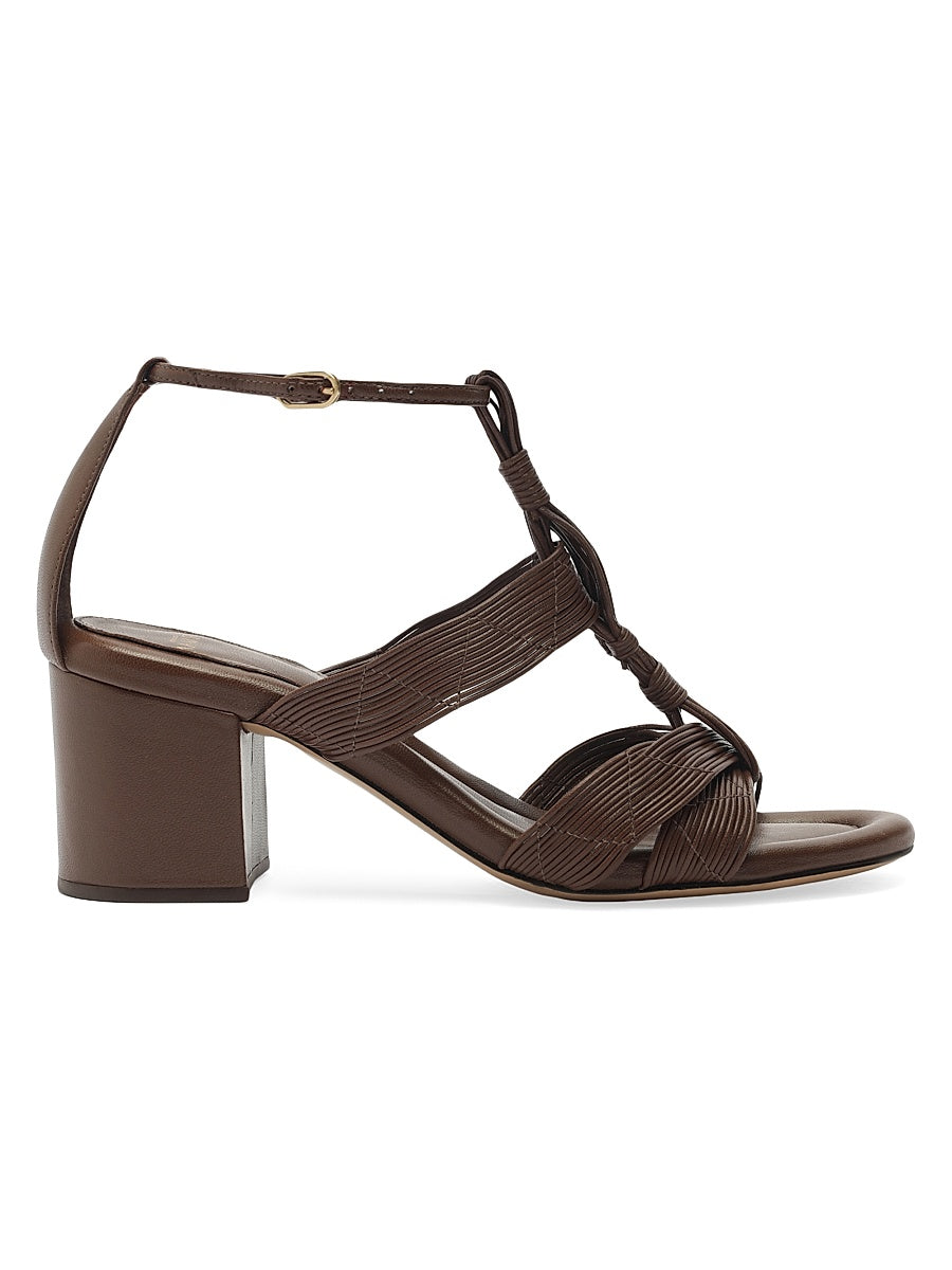 Olga 60MM Leather Block-Heel Sandals