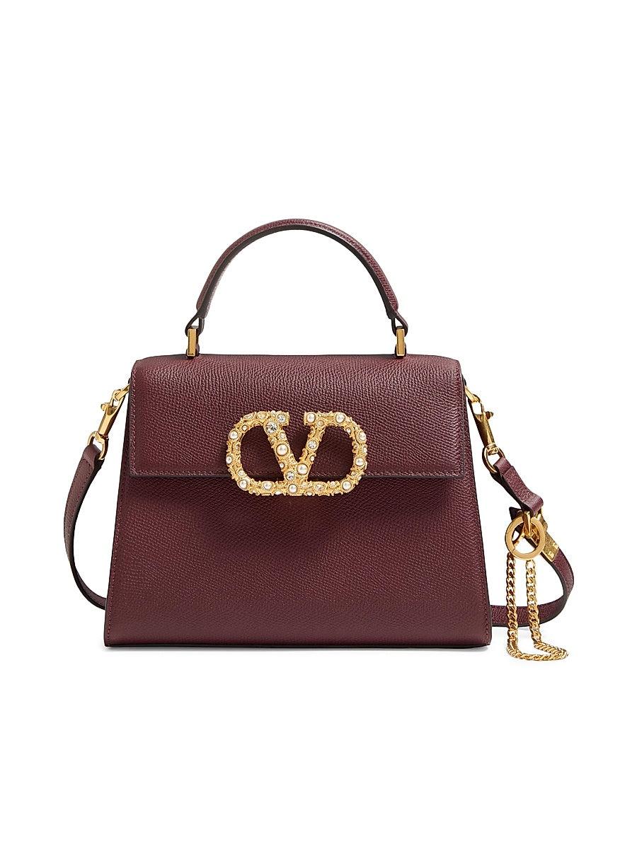 VSling Small Top Handle Bag in Grainy Calfskin