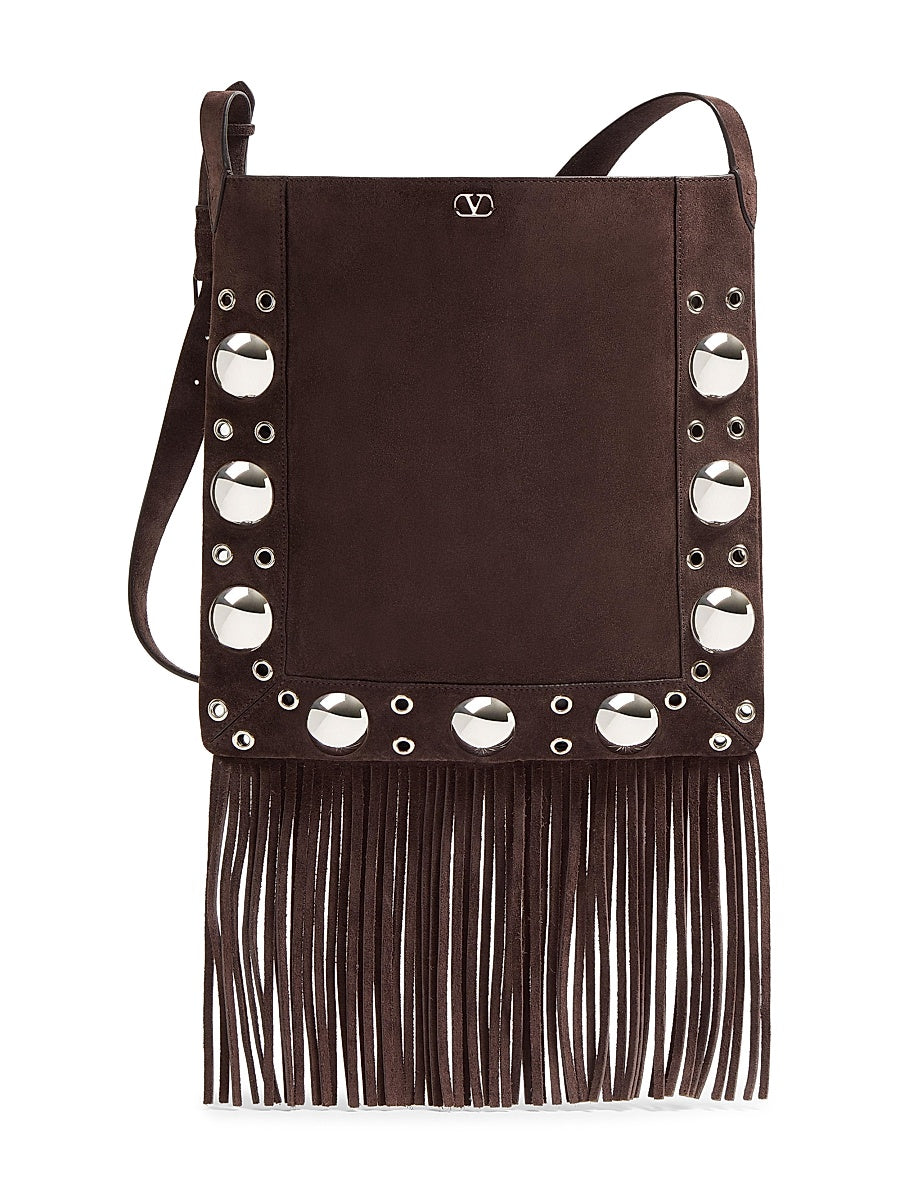 Nellcôte Suede Shoulder Bag with Fringes