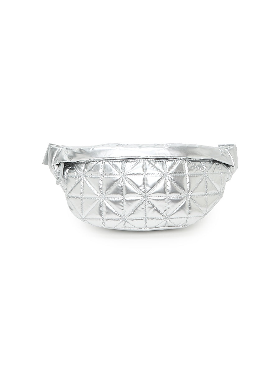 Vee Metallic Quilted Belt Bag