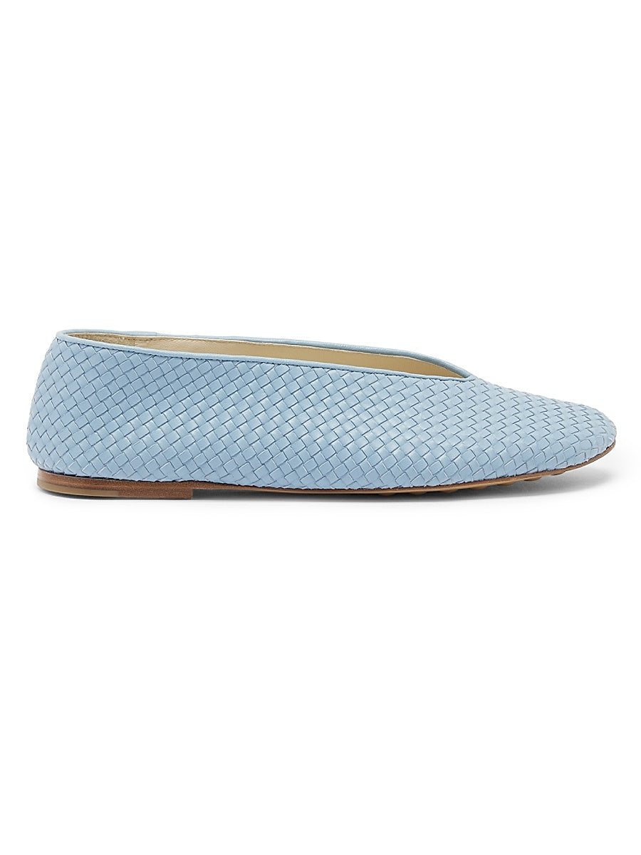Rosa Intrecciato Leather Flats