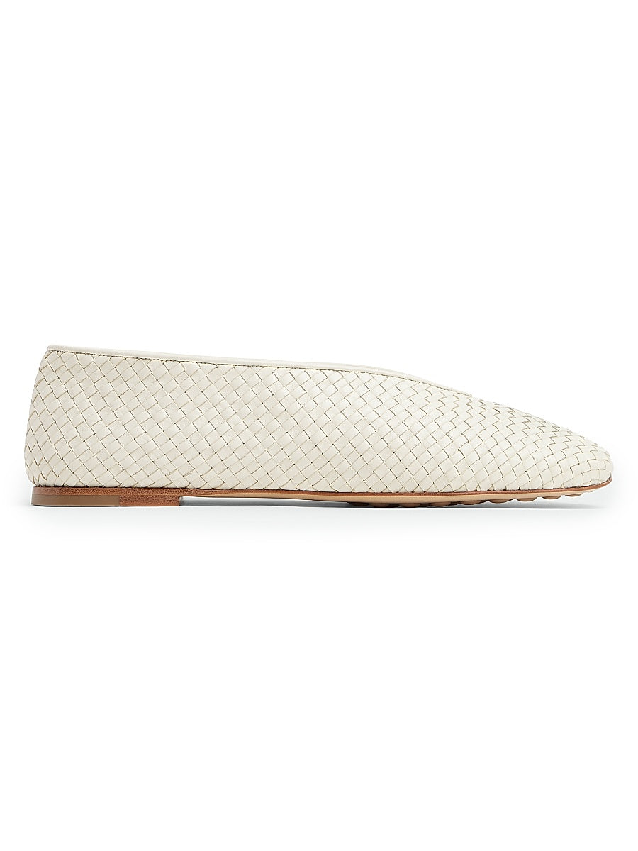 Rosa Intrecciato Leather Flats