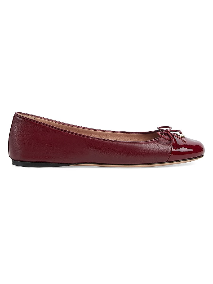 GG Leather Ballet Flats