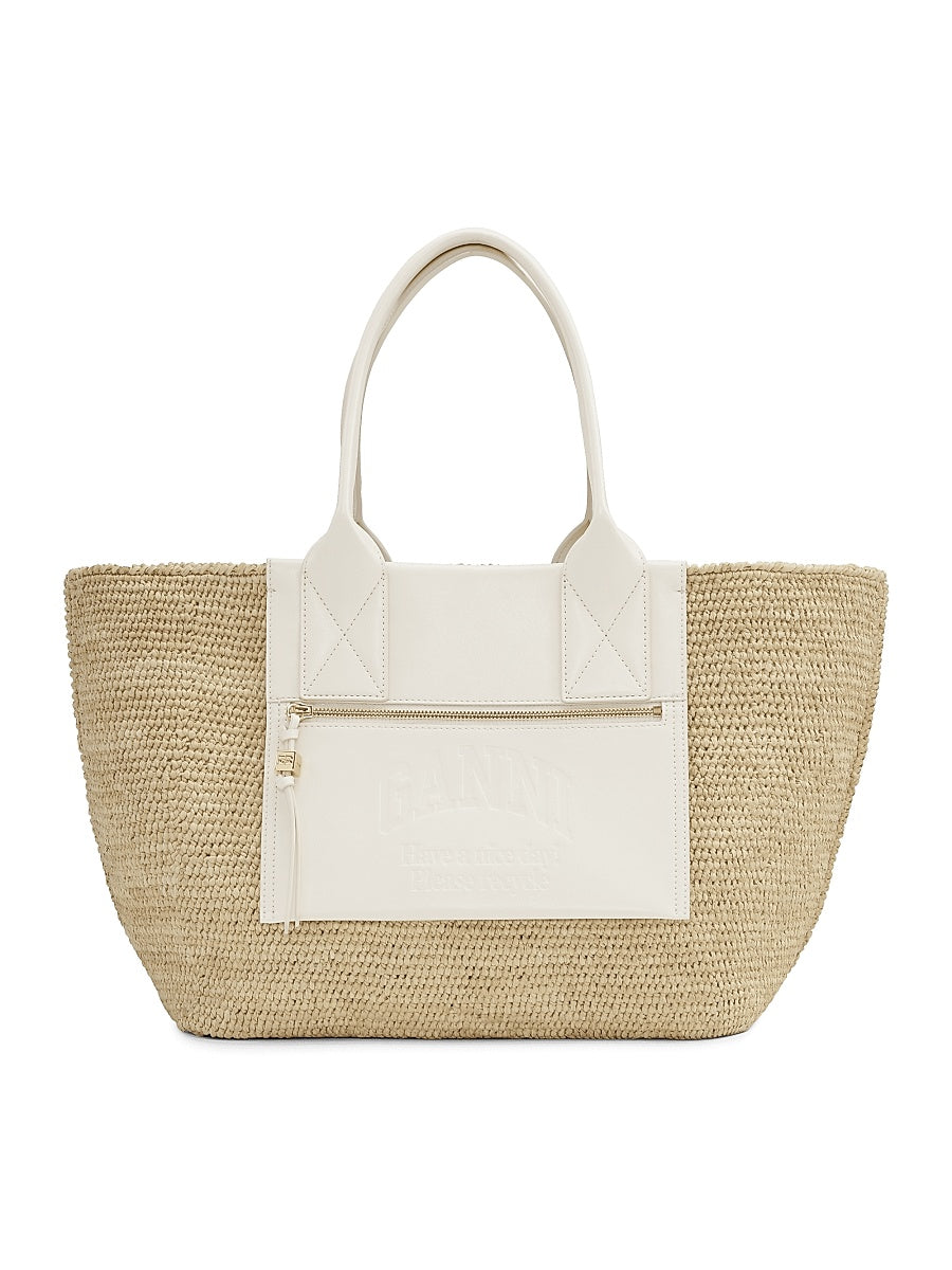 Medium Easy Shopper Raffia Tote Bag