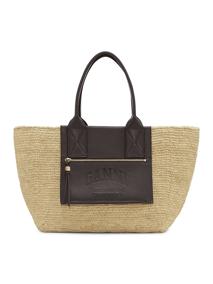Medium Easy Shopper Raffia Tote Bag