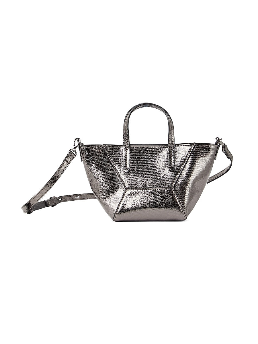 Lamé Grained Calfskin Duo Mini Tote Bag