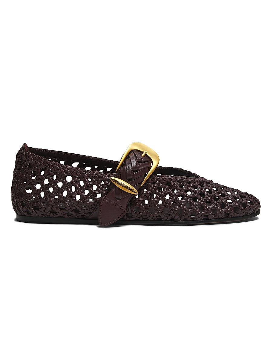 Helix Woven Leather Ballerina Flats